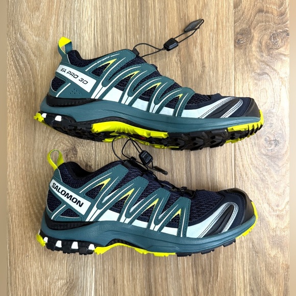 Salomon Xa Pro 3D V9 Goretex Navy Blazer Hydro Evening Primrose Size 8.5 LNC - Picture 7 of 10